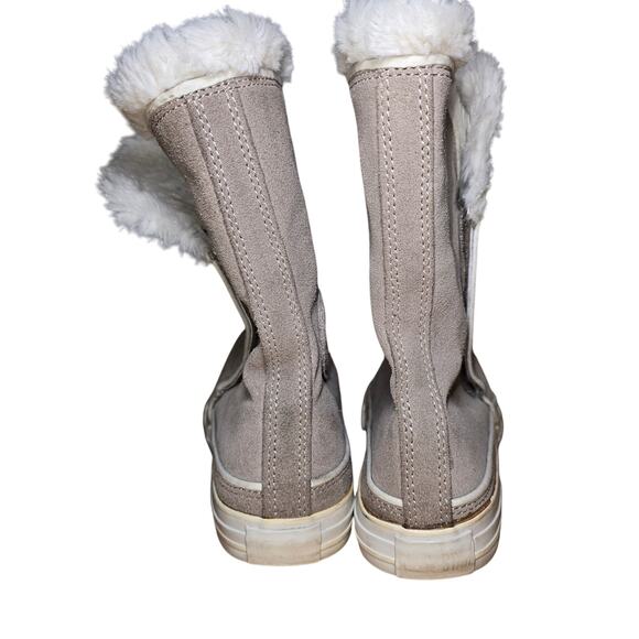 Converse All Stars Beverly Tan High Top Sneaker Boots Faux Fur US Womens 9.5 - Picture 5 of 8
